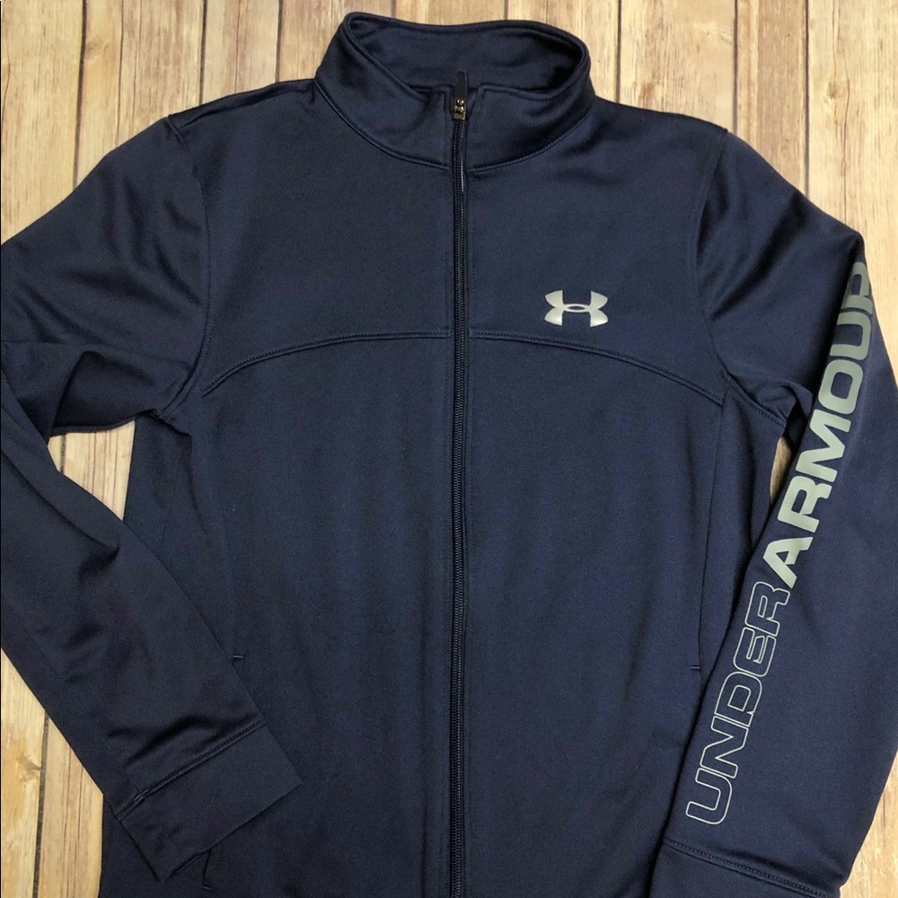 Under Armour track style jacket size is YLG